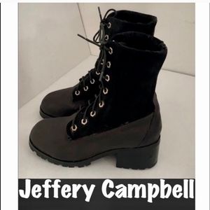 Jeffery Campbell black suede & leather boots 8.5